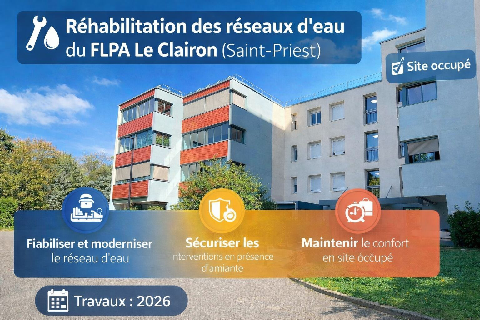 Rénovation énergétique et mise en sécurité de l'EHPAD Le Clairon — surface 550 m²